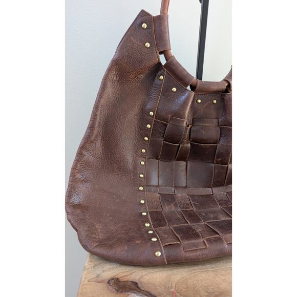 Hobo Brand Leather Handbag with gold studs - Picture 3 of 16